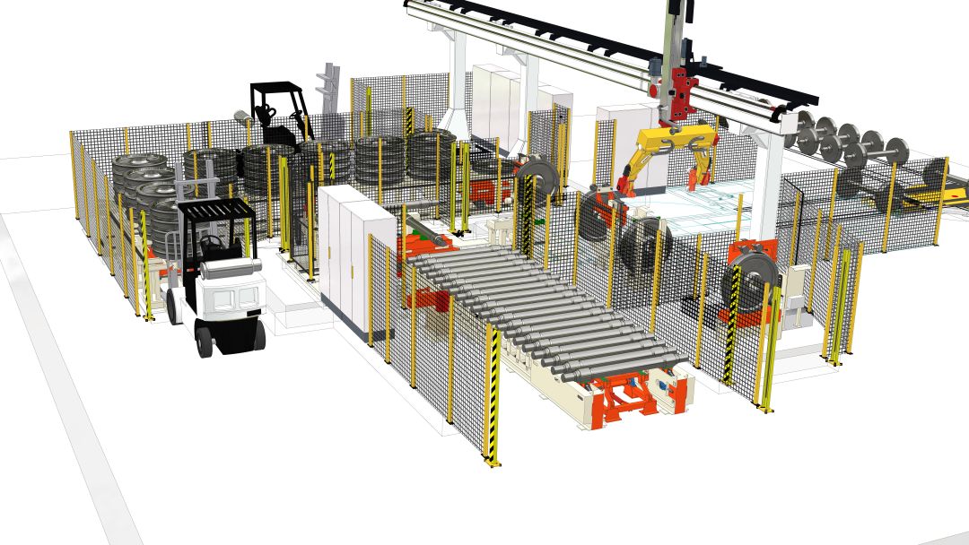 Handling of railway axle wheels and shafts